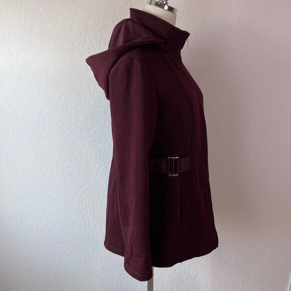Liz Claiborne Outwear Zip Up Jacket with Hood Burgundy Whimsygoth sz Medium - Picture 5 of 11